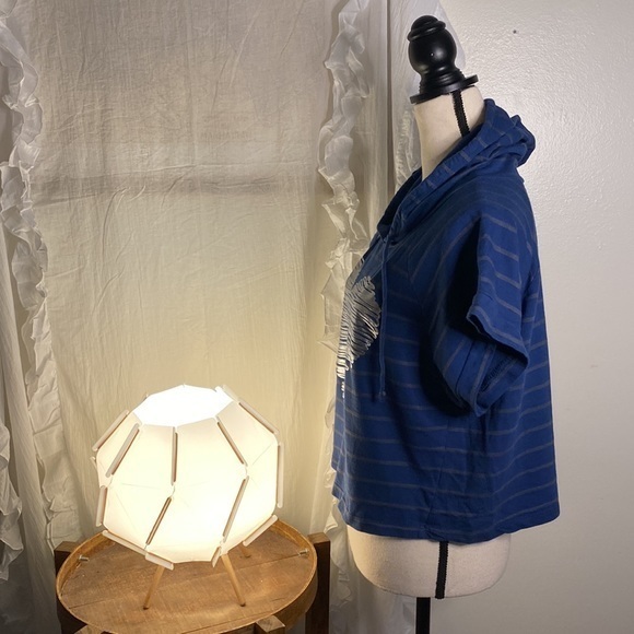 Cedar Tree Striped Heart Logo Cropped Hoodie Sweatshirt‎ Size Small - Picture 4 of 7